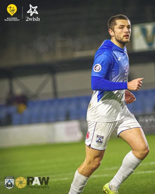 Elliott Dugan scored his first goal for Haverfordwest County